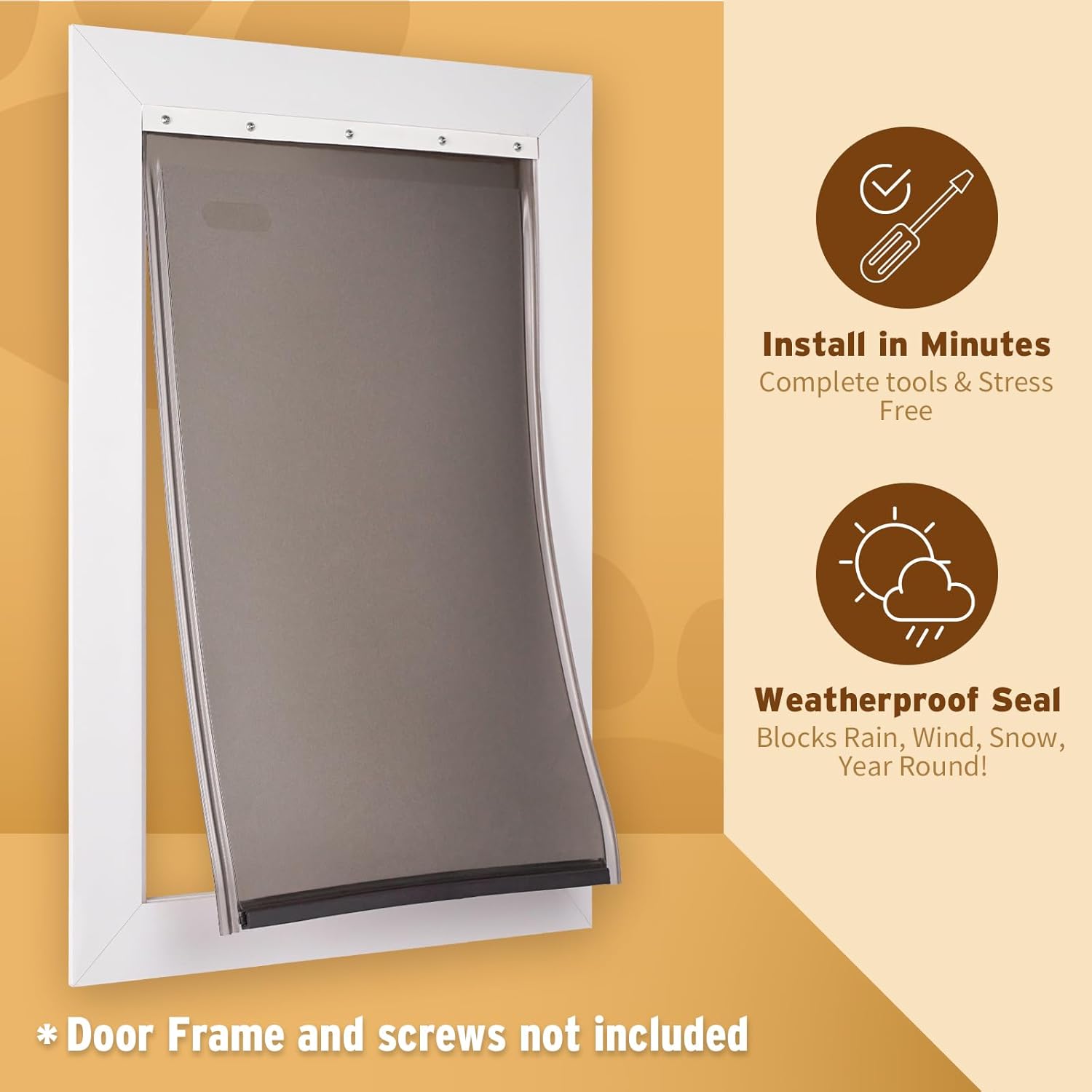 PAC11-11039 Dog Door Replacement Flap | Heavy-Duty PVC Material | 16 7/8 x 10 1/8 L Size, BPA-Free & Weatherproof