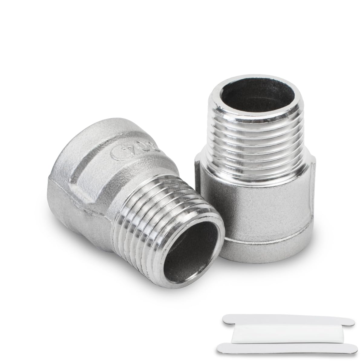 Bwintech 2 Piezas 1/4" Macho a 1/2" Hembra BSP Rosca Acero Inoxidable 304 Conector Reductor Hexagonal para Conversión de Conexión de Tuberías — view 14
