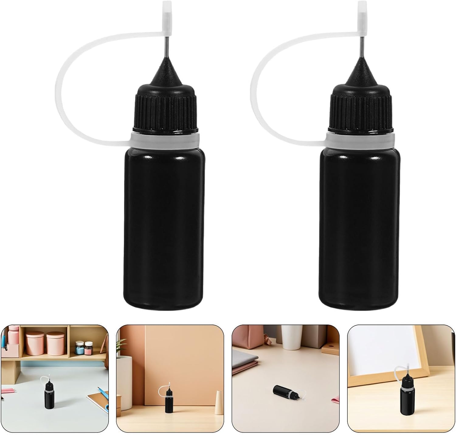 Precision Needle Tip Applicator Bottle Plastic Squeeze Bottle 50pcs 10ml with Light Blocking Design for Efficient Application in Painting Projects and Craft Glue