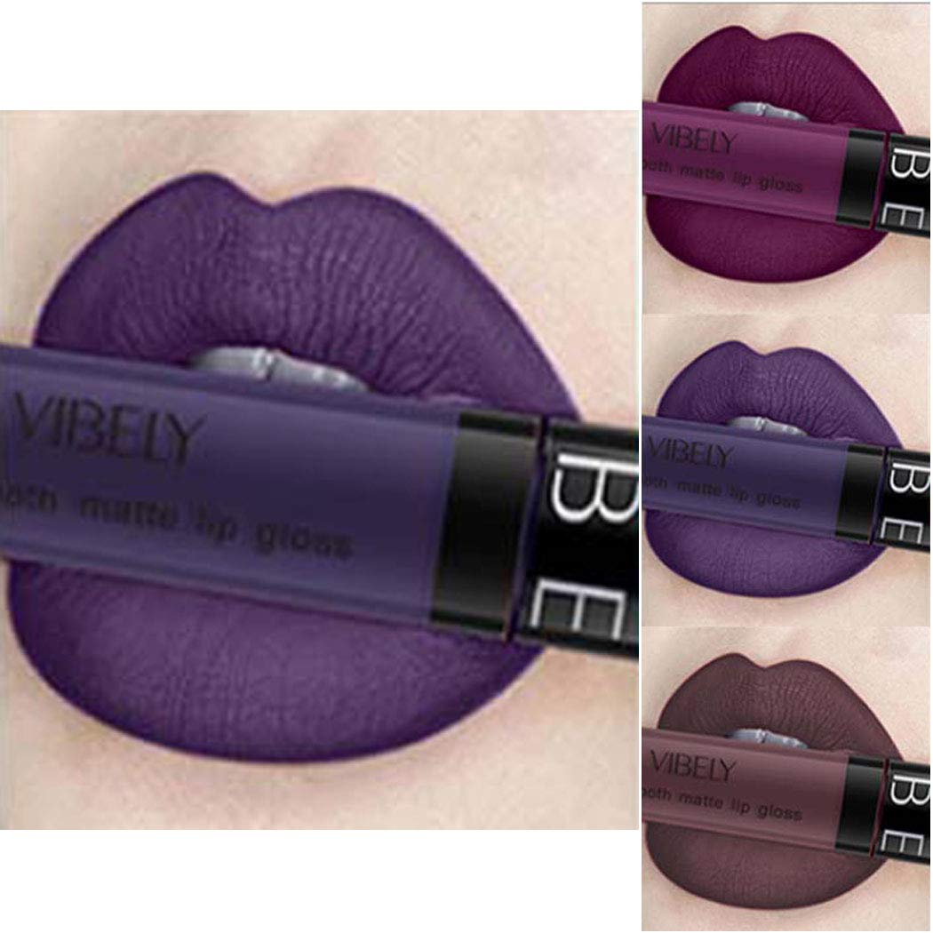 Edanta Kilshye Matte Liquid Lipstick Gothic Lip Gloss Velvety High Pigmented Beauty Lipsticks Makeup for Women and Girls (A-Purple 23#)