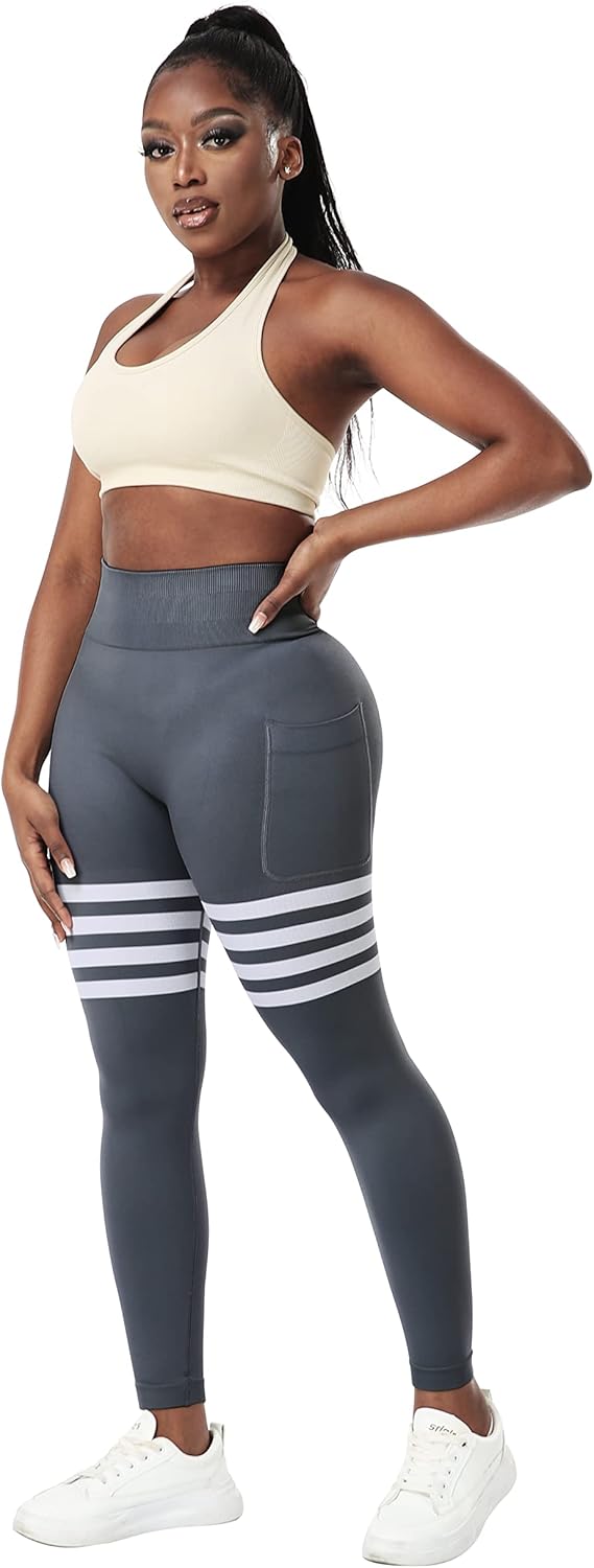 A AGROSTE Seamless Workout Leggings for Women Scrunch Butt Lifting Leggings Booty High Waisted Yoga Pants - Image 5