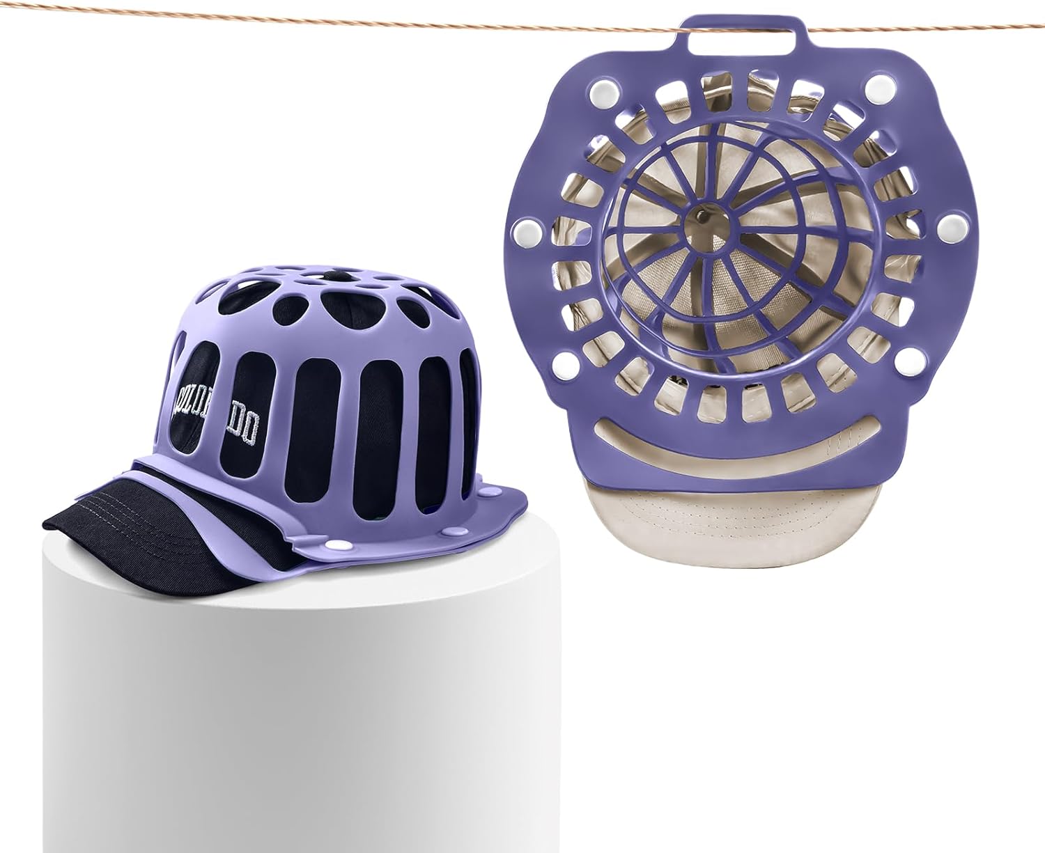 Silicone Hat Washer Cage Hat Cleaner for Baseball Caps, Rust-Proof & Shape-Saving Design,Ball Cap Washer Fit for Adults and Kids Hats Shaper,Flexible and durable，Cap holder,Purple