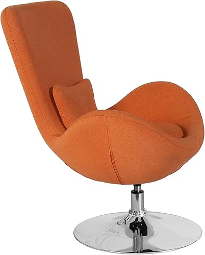 Miniatura 7 de Flash Furniture Silla de recepción lateral de tela naranja serie Egg Naranja (Orange Fabric),Tela Aqua,negro, cuero, (Black LeatherSoft),Gris