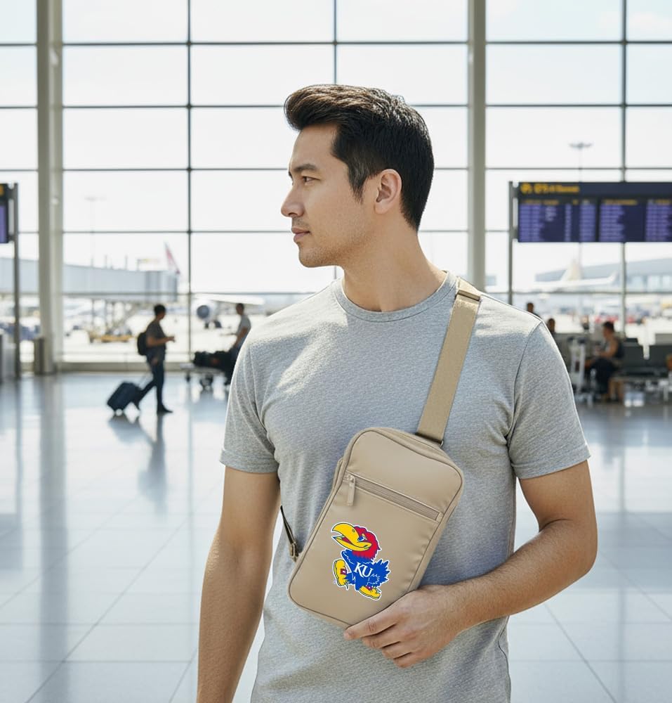 Broad Bay University of Kansas Crossbody Bag - Versatile Travel, Sports, or Gameday Bag for KU Jayhawks Fans and Alumni, Men or Women