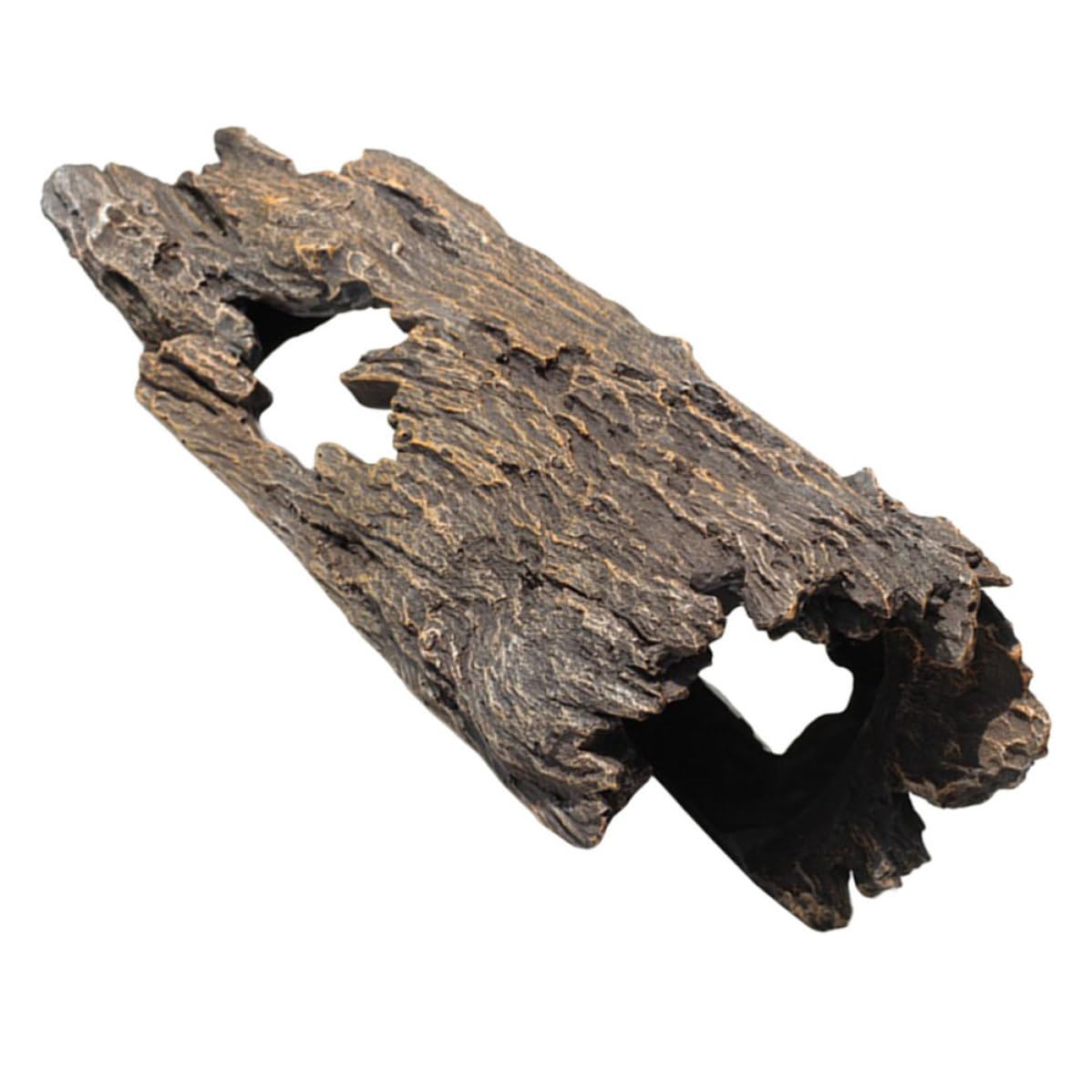 ifundom Adorno de Resina para Acuario Diseño de Tocón de Árbol, Compacto y Fácil de Manejar, Adecuado para Adorno de Peceras y Refugio para Peces