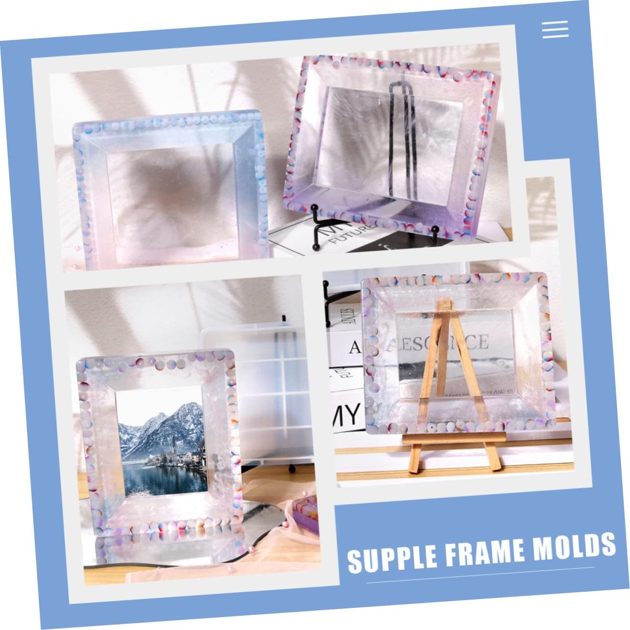 DIY Photo Frame Silicone Mold Craft Mold for Picture Frames Flexible Easy to Use for DIY Crafts Home Decor Projects