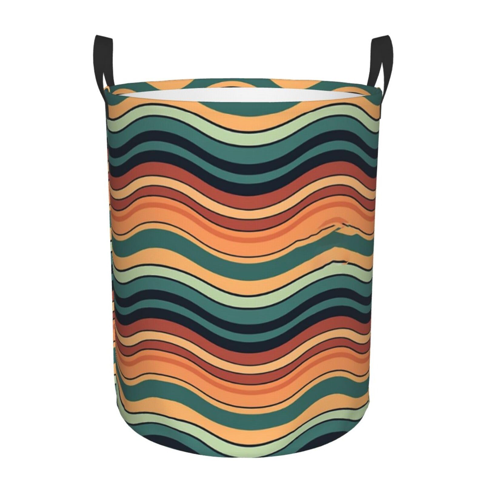 Sac de rangement circulaire contre l'humidité panier à linge horizontal à poignées