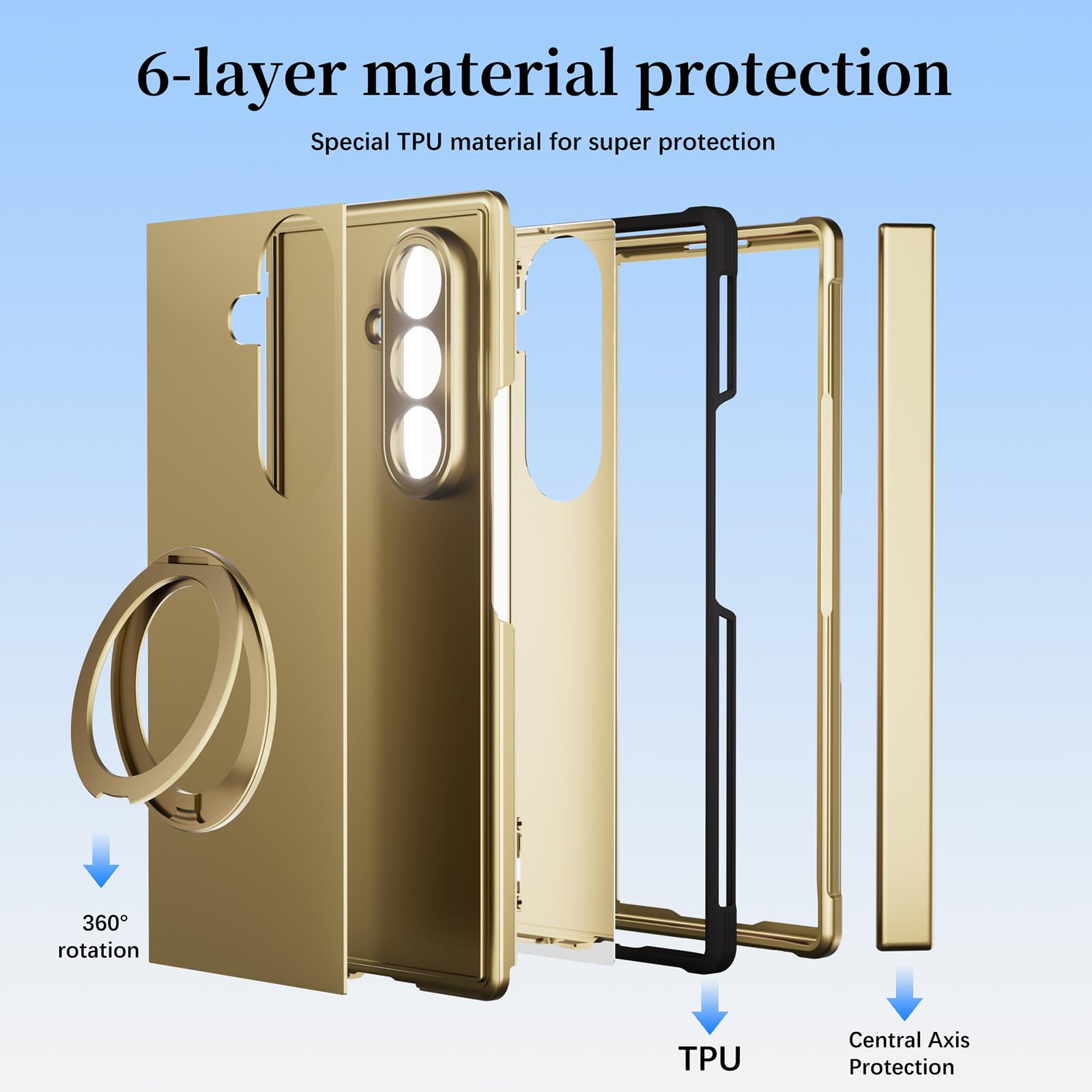 Magnetisch Hülle für Samsung Galaxy Z Fold 8 Ultra, Galvanik Gefrostet