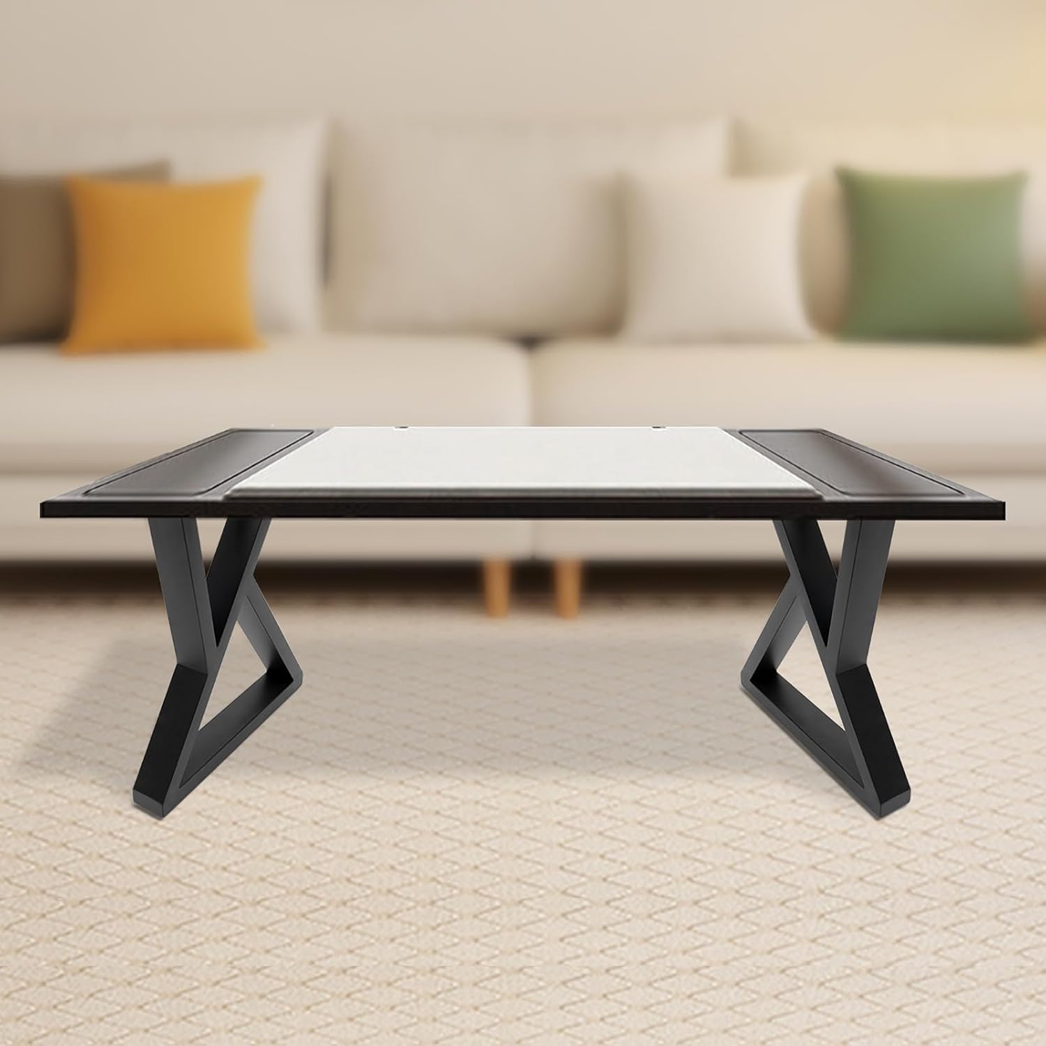 16'' Metal Table Legs for Coffee, Dining, Bench, Desk - Steel Furniture Legs for Bedrooms, Hotels, Restaurants, Bars, Living Rooms, Kitchens