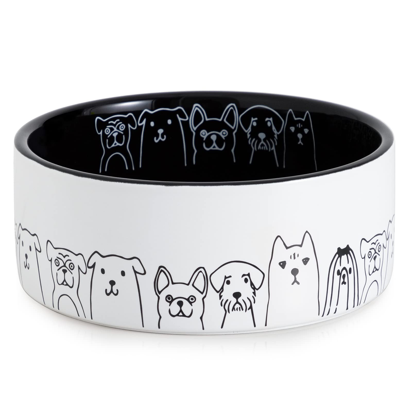 FUN ELEMENTS 64 Oz Ceramic Non-Slip Dog Bowl