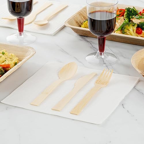 Miniatura 9 de Restaurantware Bambuddha - Cuchillos de madera de 7 pulgadas, 24 cuchillos de bambú desechables, acabado suave y duradero, cubiertos sostenibles