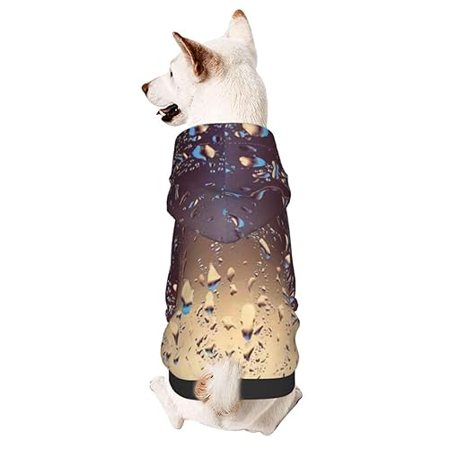 Cozy Cat Hoodie & Small Dog Hooded Sweatshirt, Rain Drops