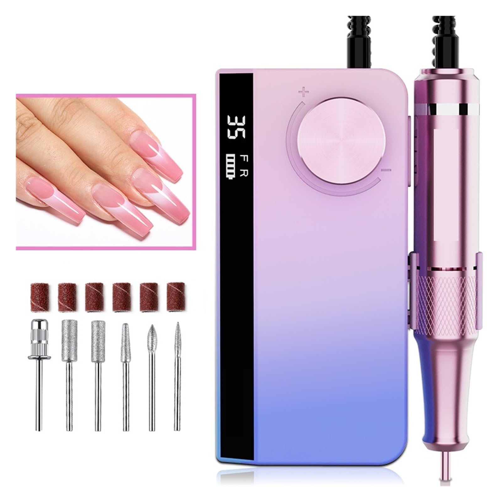 35000RPM akumulatorowa wiertarka do paznokci maszyna Manicure z trybem pauzy elektryczna szlifierka na żelowy lakier wyposażenie salonu