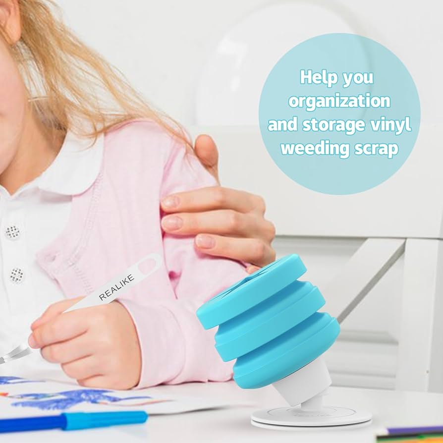 HTVRONT Vinyl Weeding Scrap Collector, Craft HTV Weeding Tools Scrap Holder Vinyls Weeder Silicone Suction Cups Heat Transfer Vinyl Disposing Pink