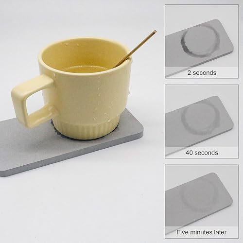 Miniatura 2 de Juego de 4 posavasos de diatomita absorbentes de agua, bandeja de piedra absorbente de agua para fregadero, soporte de jabón de tierra de diatomeas
