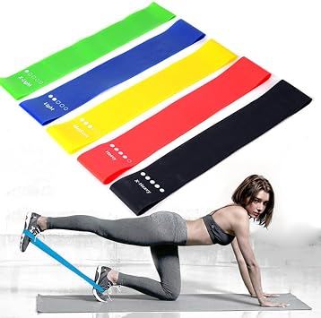 Resistance Bands for Working Out, 5 PCS Elastic Loop Set for Hip & Leg Workouts