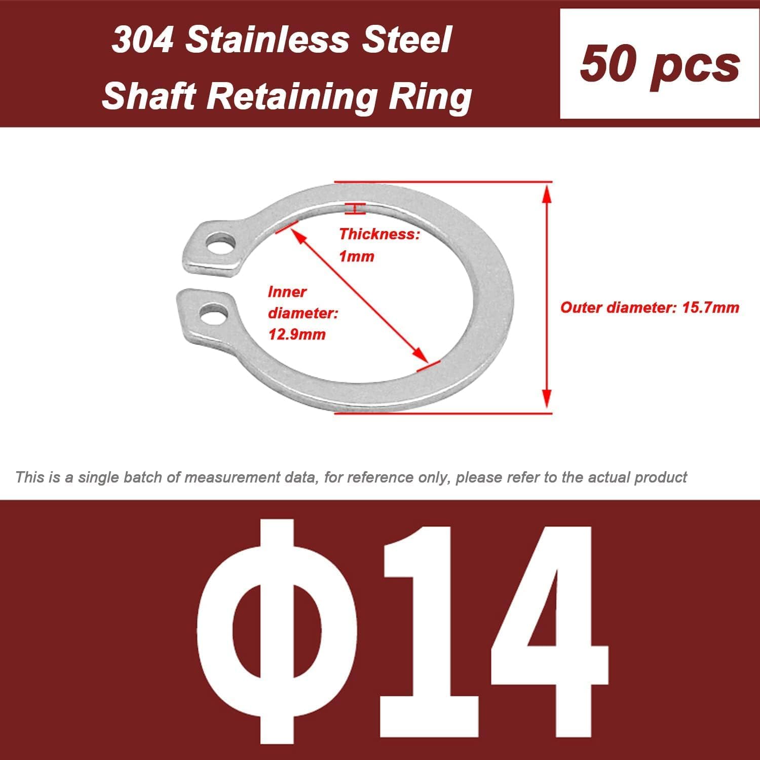 C-Clip Circlips Clip Rings,retaining Rings,50 Pcs External Circlips C-Clip Retaining Snap Rings Suitable for Fix Bearings and Electrical Appliances,