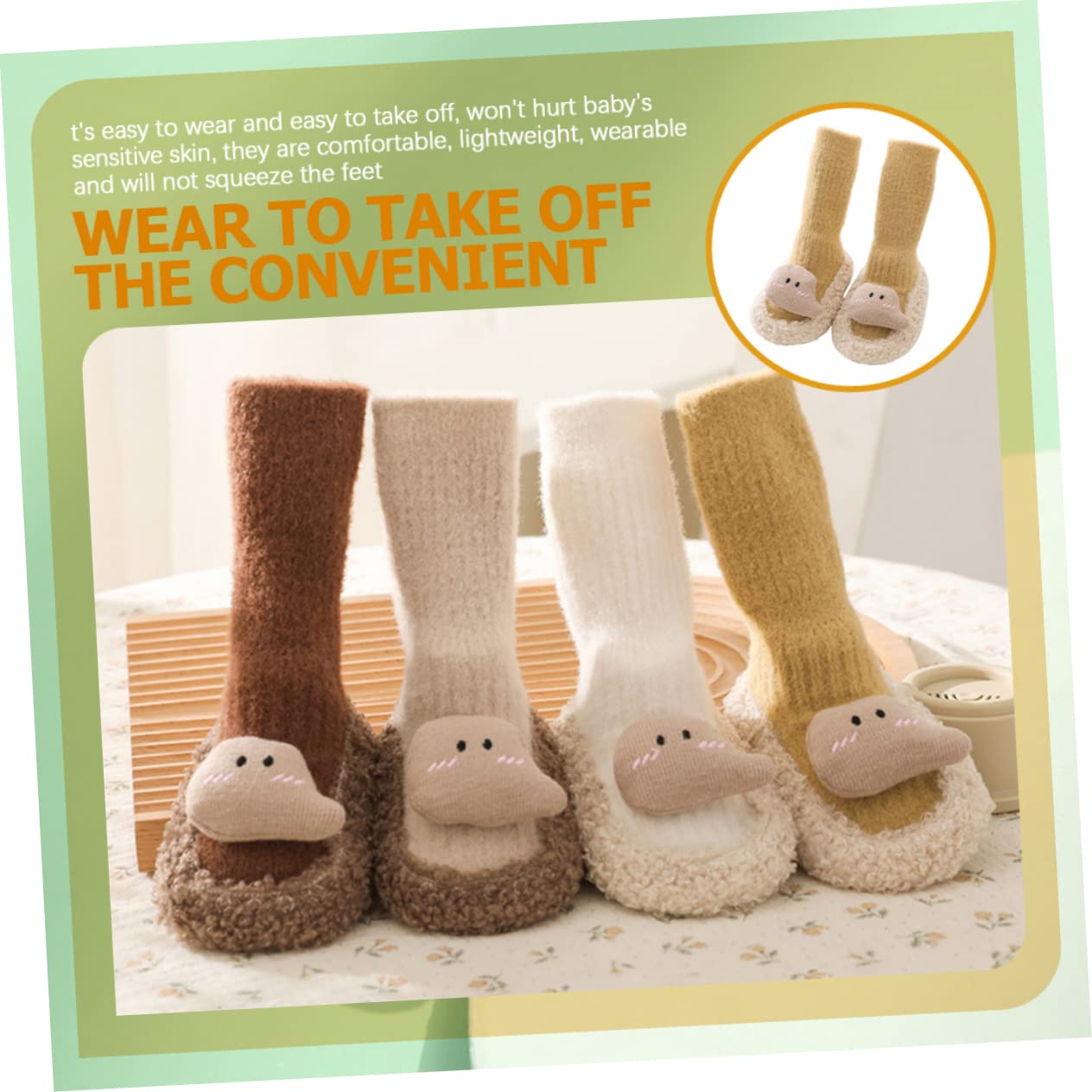 ibasenice 4pares Calcetines Antideslizantes para Bebés Diseño De Dibujos Animados Calcetines De Suelo para Niño Niña Talla Longitud De para Aprender Caminar y Uso Diario
