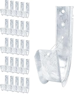 4-Inch Cable Support J Hooks with Retainer Clips, Wall Mount, 10 Pack