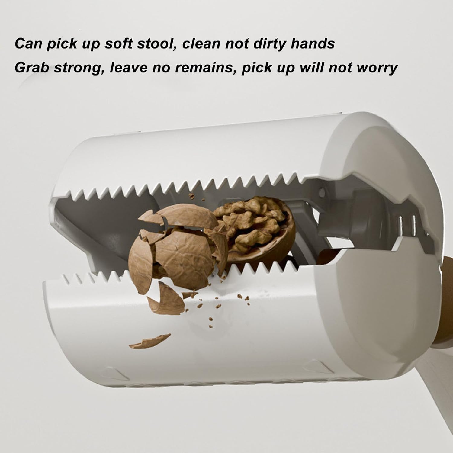 Dog Pooper Scooper Lightweight Portable Waste Cleaner Ergonomic Extended Handle Serrated Grip for Effortless Cleanup (White)