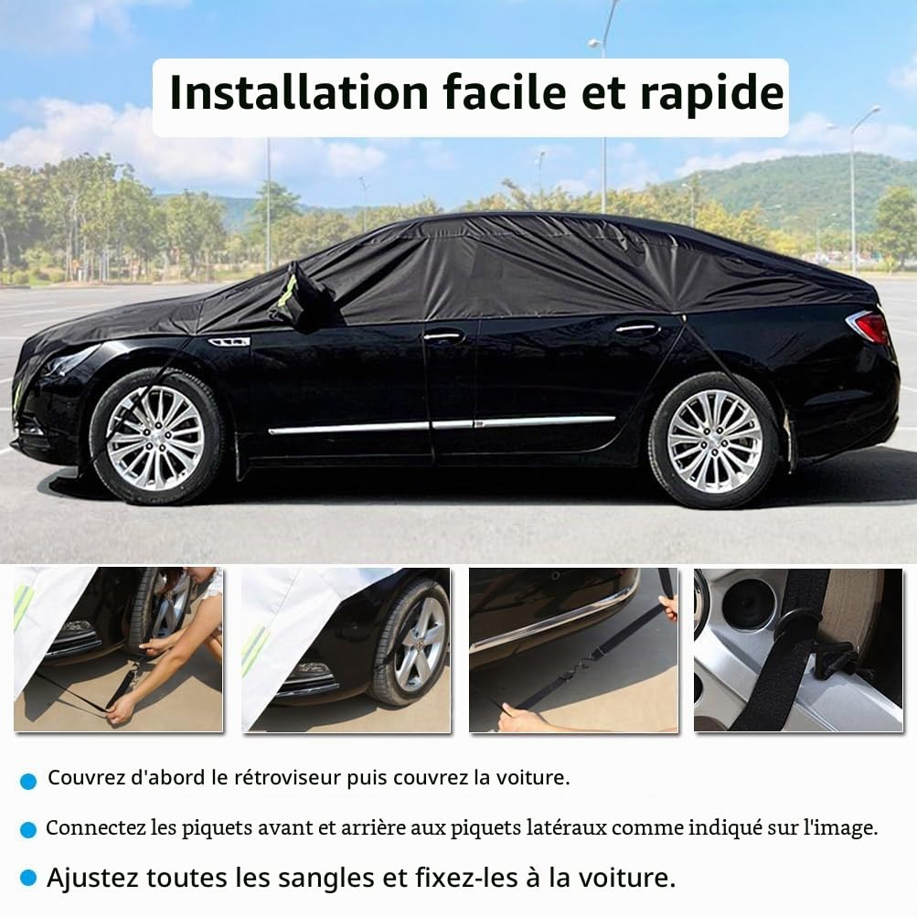 Demi Housse de Voiture Hiver été Voiture Extérieure Demi Couverture Imperméable Auto pour étanche à la poussière Universel Tissu Oxford 420D (SUV)