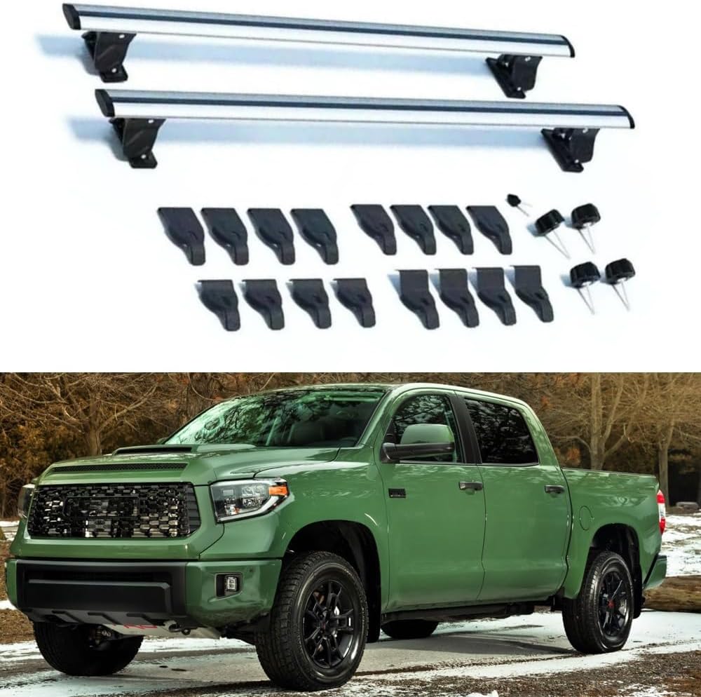 Locked Roof Rack Cross Bars Fits for Tundra 2007-2021 Without roof Side Rails Adjustable Aluminum Roof Rails Crossbars Luggage Cargo Carrier