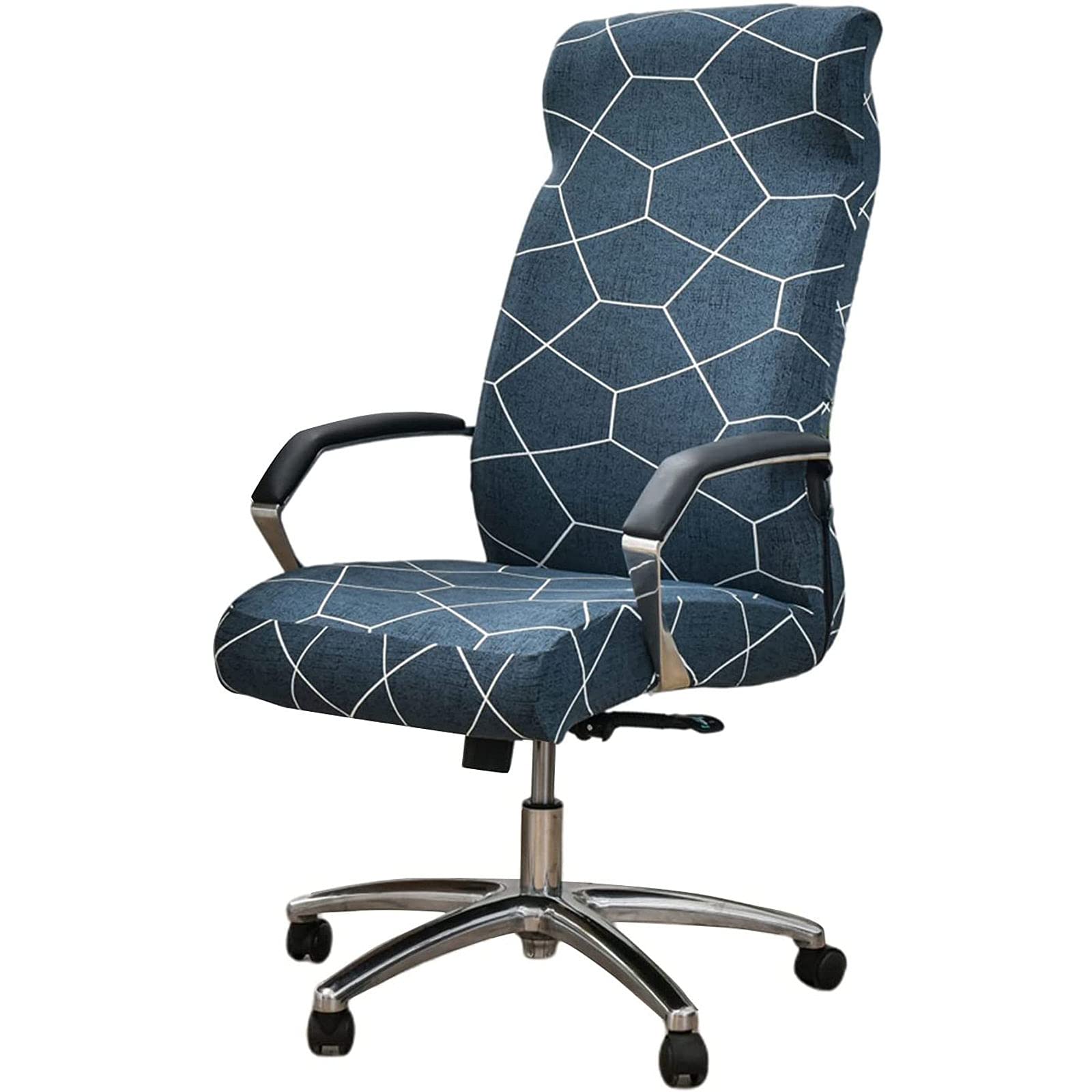 Jhld K Stretch Office Chair Covers, Computer Office Chair Covers Printed Rotating Chair Slipcovers Spandex Des Chair Covers For Office Chair Rotating Chair-Large
