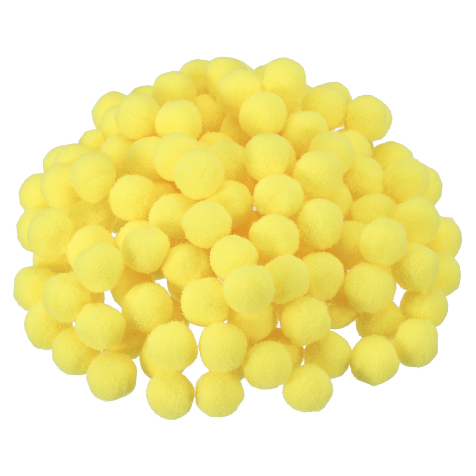 PATIKIL 0.8inch Pom Poms for Crafts, 150Pcs High Elastic Fuzzy Pastel Balls for Art Supplies DIY Creative Craft Material Handicraft Decorations, Mist Yellow