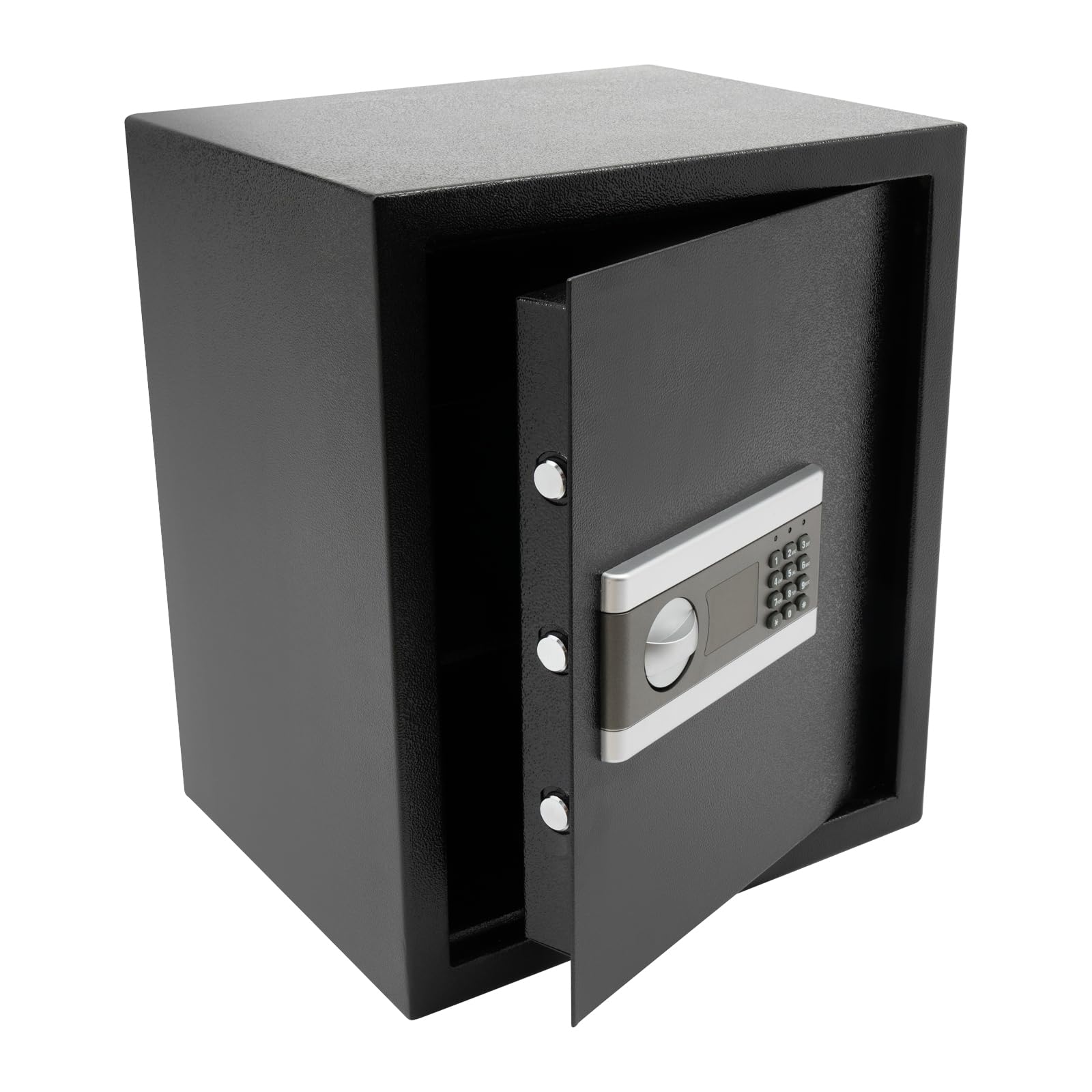 Cassaforte elettronica, cassaforte elettronica in acciaio robusto con antifurto e sistema di allarme, colore nero, per casa, ufficio, hotel, 2 chiavi di emergenza