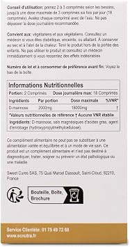 sc nutra Waterfall D-Mannose 1000mg Tablets - Value Pack 90 Tablets