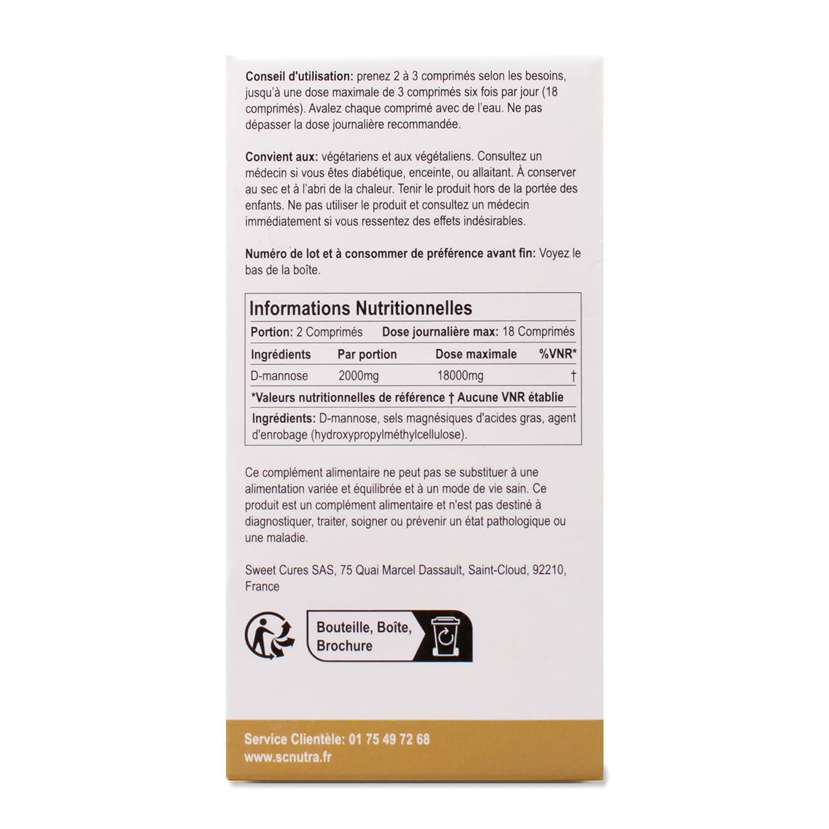 Waterfall D-Manosa 1000mg Comprimidos - Value Pack 90 comprimidos