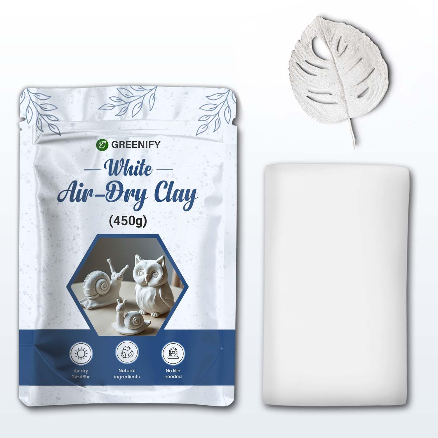 White Air Dry Clay 450g for Lippan Art, DIY Craft, Pottery, Sculpting, Handmade Modeling, Moulding, and Creative Artistic Projects | Smooth Texture Mouldit Clay for Crafts and Artwork-image-43