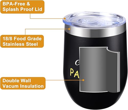 Miniatura 5 de DRINKMALL Regalos para parejas, copas de vino, regalos para señor y señora, regalos de boda para novia y novio, regalos para despedida de soltera,