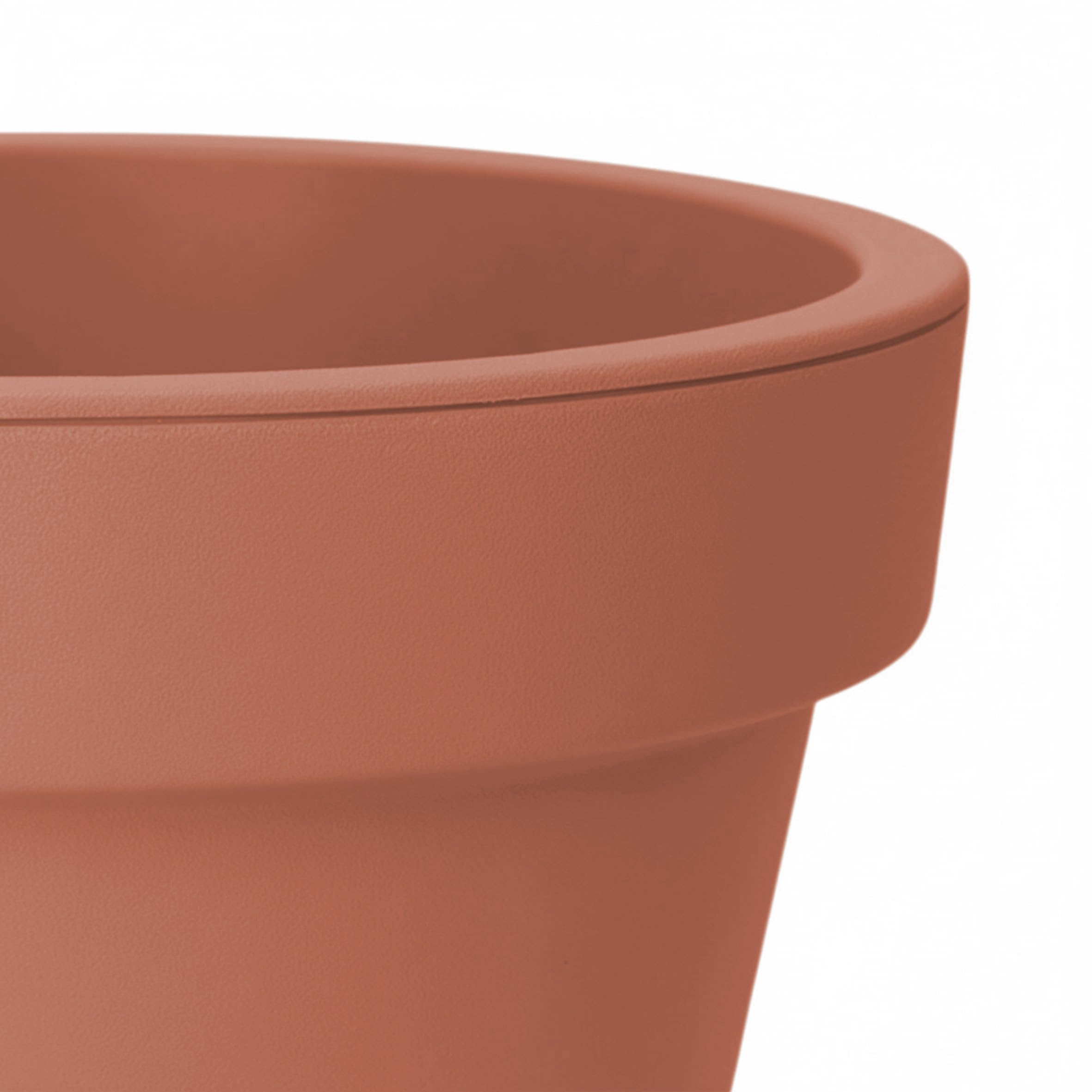 Spetebo Vaso per piante in plastica XXL, rotondo, Ø 58 cm, terracotta, grande, per interni ed esterni, da giardino