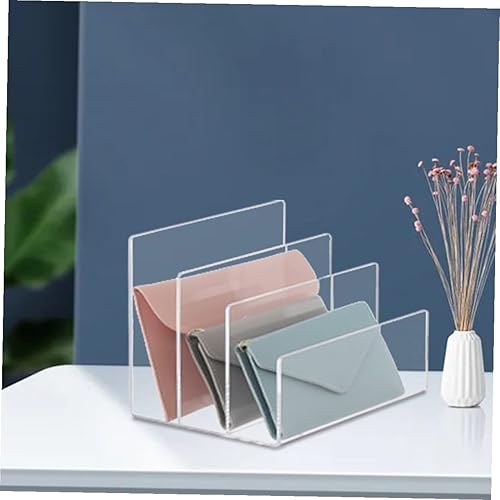 Miniatura 9 de Organizador de archivos de acrílico transparente, soporte de escritorio con múltiples compartimentos para libros, documentos, oficina en casa,
