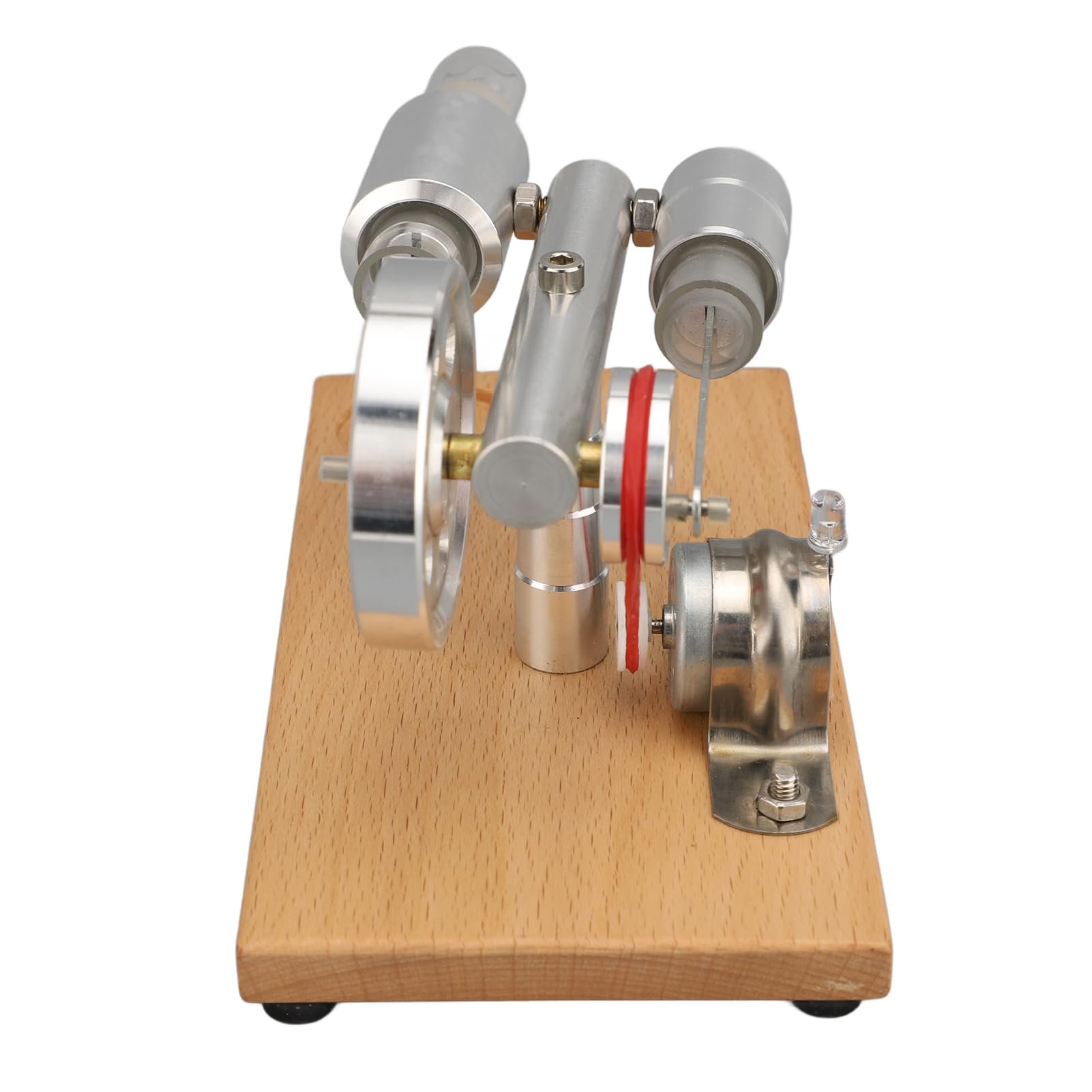 Motor Stirling, Iluminación LED Alimentada por Alcohol Modelo de Motor Stirling de Fácil Operación, Generador de Electricidad con Cuerpo de Aleación de Aluminio de Madera de Pino para