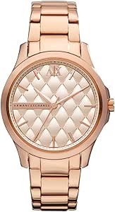 Amazon.com: Armani Exchange AX5202 Ladies Rose Gold Hampton Smart Watch ...