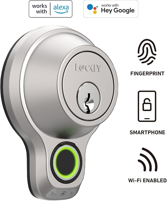 Lockly Access Touch Pro - Compact Smart Wi-Fi Lock with Fingerprint Access, App Control, Voice Control, Auto Lock -PGD7YWSN