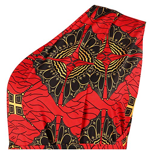 Vimoisa Women Sexy Boho African Jumpsuits Printing Rompers V-Neck Multi-Way Wide Leg Pants #TOP5