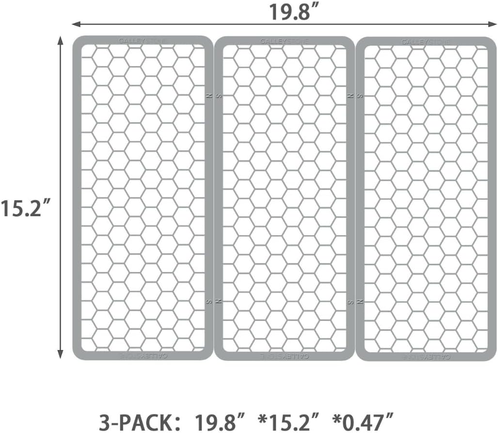 Magnetic Dish Drying Mat - 3 Pack | Ultra-Absorbent Diatomaceous Earth | Fast-Drying, Stackable with Magnets | Heat-Resistant, Eco-Friendly, Ideal for Kitchen Countertops | 19.8" x 15.2" x 0.47"