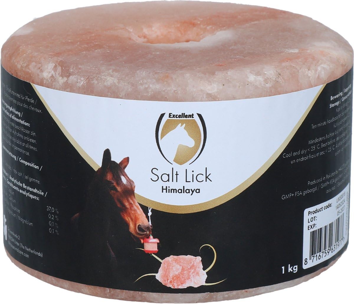 Excellent Horse - 1 kg - Leckstein Himalaya Pferd - Salzquelle - Salzstein - Geeignet für Pferde - Salzleckstein Wild