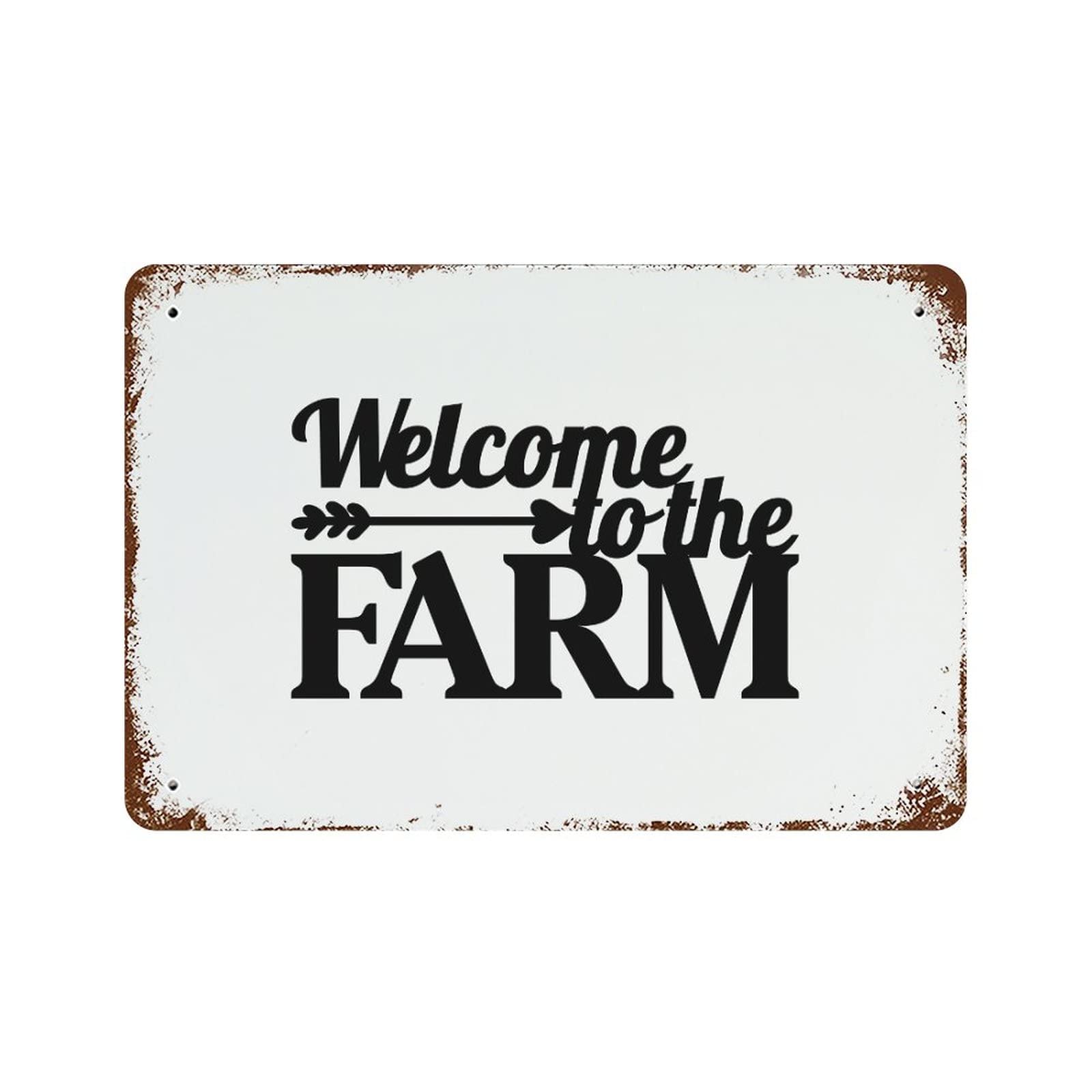 Panneau en métal Welcome to The Farm rétro de 30x45 cm pour déco murale