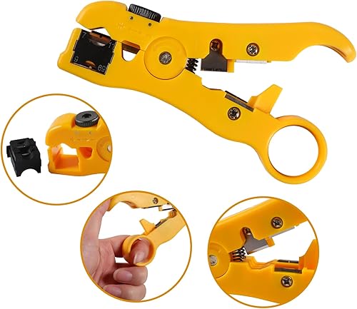 Miniatura 7 de AITIAO Kit de crimpadora de cable coaxial herramienta de compresión coaxial kit de pelacables coaxiales regulable RG6 RG59 RG11 75-5 75-7 pelacables