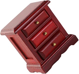 Gadpiparty 1Pc Casa De Bonecas Cômoda Gaveta De Móveis De Madeira Mesa De Cabeceira Mini Brinquedo Brinquedos Em Miniatura Armário Em Miniatura Rack Em Miniatura Mesa De Cabeceira Modelo De