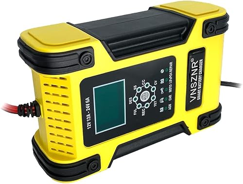 Miniatura 6 de LiFePO4 Cargador de batería de motocicleta 12V 12A24V 6A Cargador automático inteligente de reparación de pulso para LiFePO4, AGM, baterías de