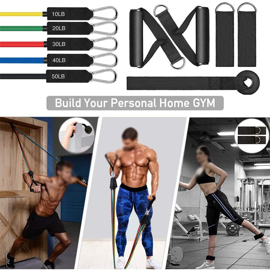 Juego de Bandas de Resistencia para Fitness, Cuerda de tracción para Gimnasio, Tubo de látex para Yoga, Bandas Deportivas, Equipo de Ejercicio para el hogar