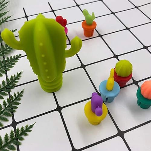Miniatura 9 de DOITOOL Marcadores de abalorios de copa de vino, 7 piezas de tapón de silicona para botella de vino, tapón de champán en forma de cactus, tapón de