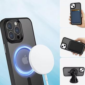 Coverzone iPhone 14 ile uyumlu Kılıf Kenarı Renkli Arkası Mat Transparan Magsafe ile uyumlu Kamera Çıkıntı 2mm Korumalı New Impact Matte Protectıon Kılıf Deep Purple