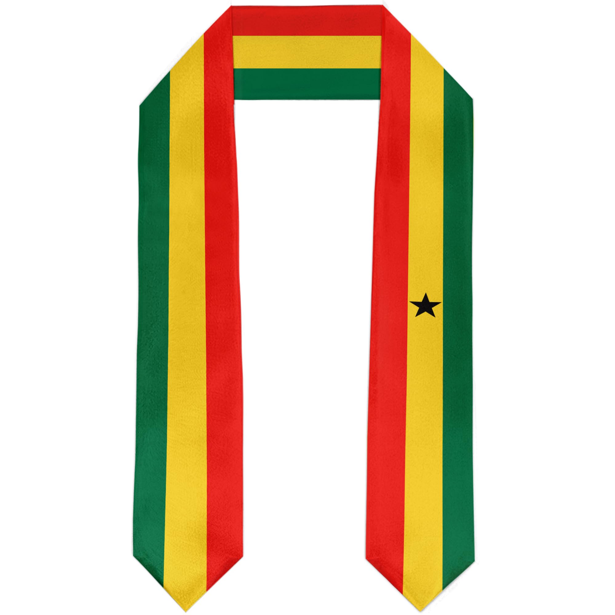 Ghana Flag Graduation Stole Satin Stole Scarf for Study Aboard International Students 72