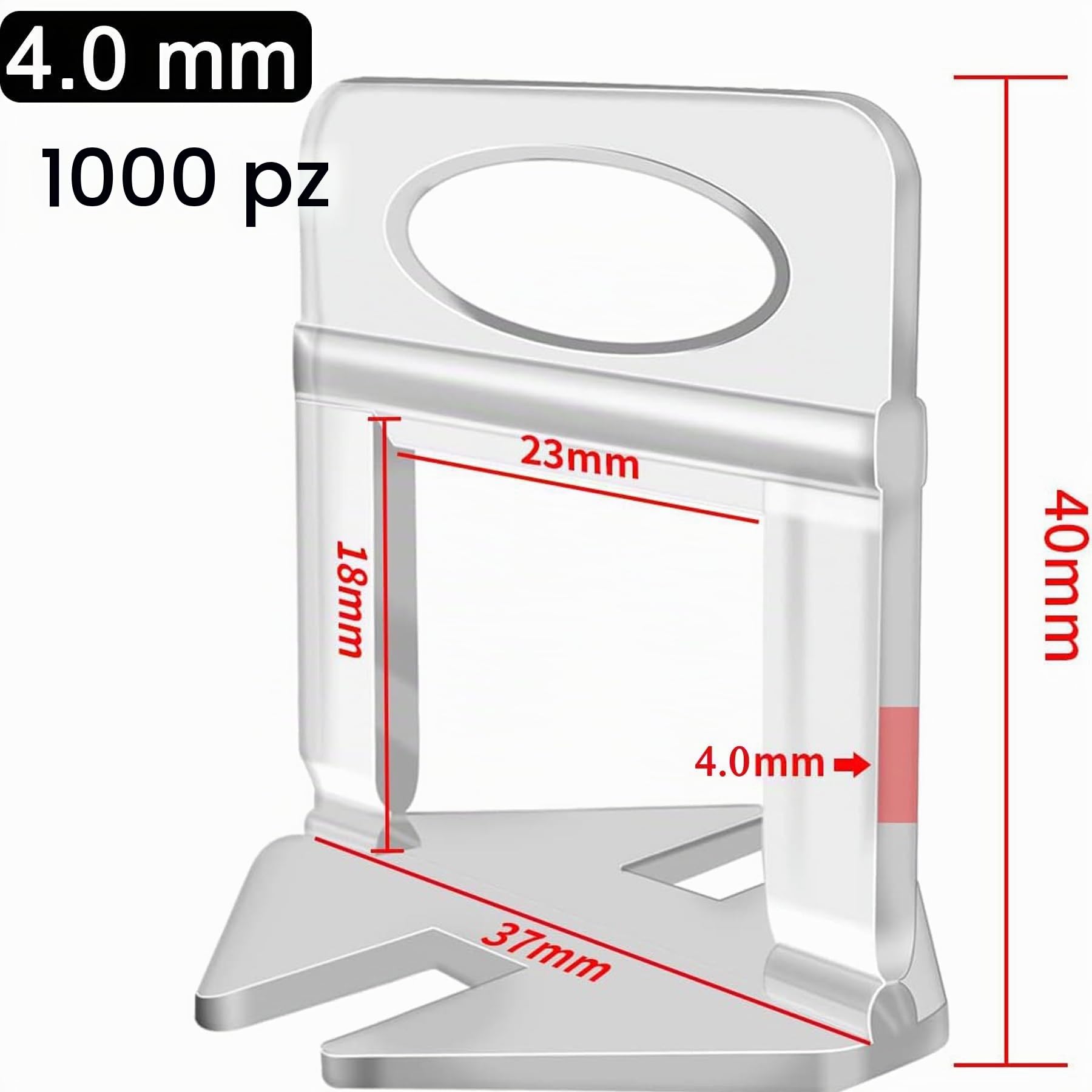 1000 Pezzi Sistema di livellamento per piastrelle 4 mm, accessori per piastrelle autoadesive, distanziatori per piastrelle, sistema di livellamento delle piastrelle